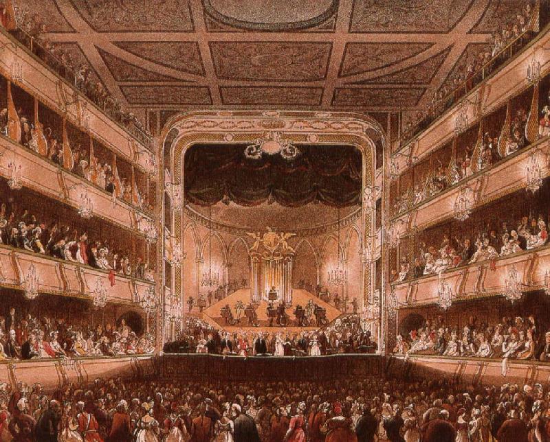 wolfgang amadeus mozart handel playing one of his organ concertos at the covent carden theatre in london. France oil painting art